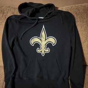 New Orleans Saints Black and Gold Men's Hoodie Sz.Medium